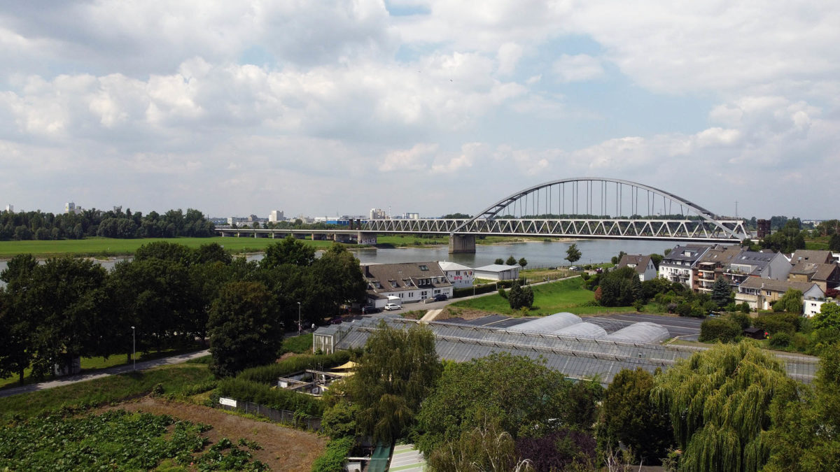 Luftaufnahme Eisenbahnbrücke Düsseldorf-Hamm